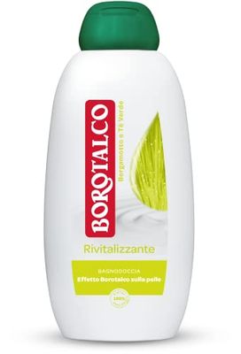 Borotalco Bagnodoccia Rivitalizzante Bergamotto e Tè Verde, Bagnoschiuma Corpo, Formula Rivitalizzante, Energia e Vitalità, Effetto Borotalco sulla Pelle, Dermatologicamente Testato, Flacone da 600 ml