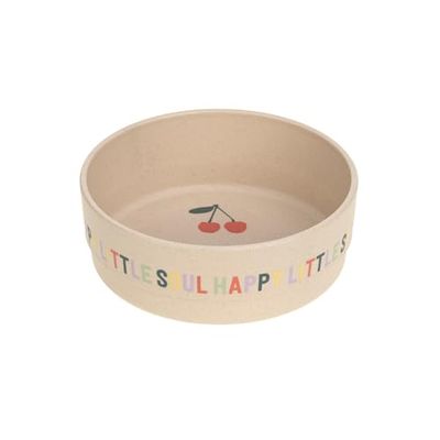 LÄSSIG Barnskål, barnsele utan melamin, BPA-fri, för diskmaskin och mikrovågsugn/skål glad frukt körsbär