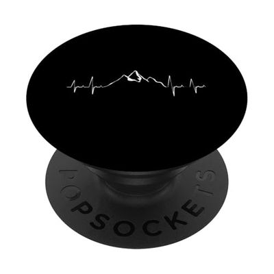 PopSockets Heartbeat Mountains Heartbeat Escursionismo Pulse Ekg PopGrip: Impugnatura per Telefoni Cellulari e Tablet Intercambiabile