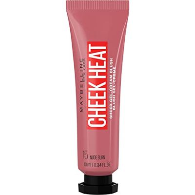 Maybelline Cheek Heat Water Infused Hydrating Gel Sheer Blusher, 15 Nude Burn, 10 ml (Pack of 6)