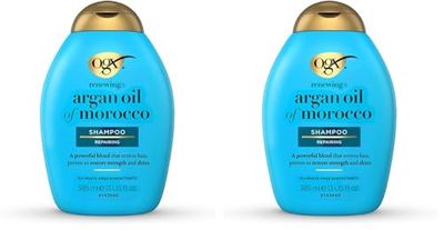 OGX | Shampooing Régénérant Huile d'Argan du Maroc (flacon de 385 ml) – Shampoing pour adoucir et faire briller les cheveux – Soin cheveux nourrissant et réparateur (Lot de 2)
