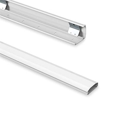 PureMounts® Kabelkanal av aluminium med 1 x 40 cm 3M tejp som tillbehör, 0,50 m, vit