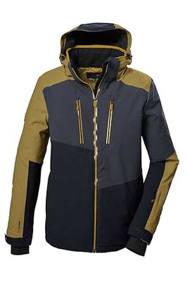 killtec Uomo Giacca da sci/giacca funzionale con cappuccio e paraneve con chiusura a cerniera KSW 70 MN SKI JCKT, blasses oliv, 4XL, 41957-000