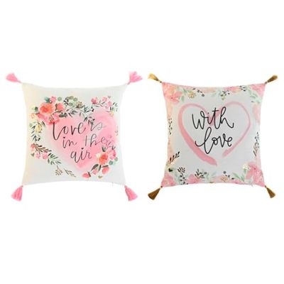 Home ESPRIT Romantisk kudde 45 x 5 x 45 cm (2 stycken)