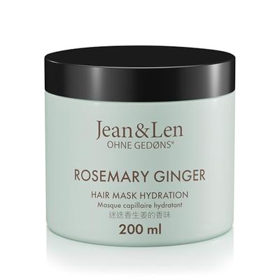 Jean & Len Hair Mask Rosemary & Ginger per capelli gravemente danneggiati, secchi e non brillanti, idratante intenso, senza parabeni, siliconi e microplastica, 200 ml.