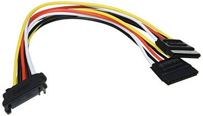 Goobay 95114 PC Y Power Cable/Adapter, SATA 1x Male to 2x Female, 0.2m Length