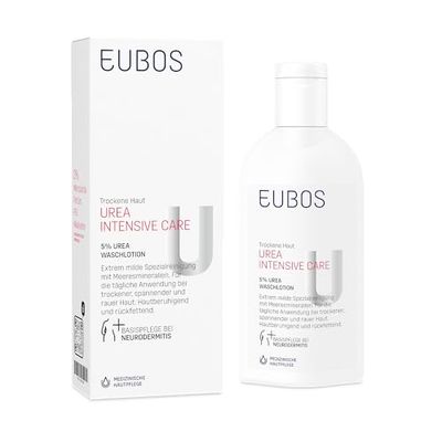 Eubos | 5% Urea Wash Lotion | 200 ml | For Dry Skin | Skin Preparation Dermatologically Tested | Improves Hydration Capacity of the Skin | Special Care Cream