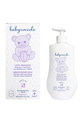 Babycoccole vochtinbrengende melk voor lichaam en gezicht voor baby's en kinderen. Met natuurlijke ingrediënten van plantaardige oorsprong. Zacht en verzorgend, dermatologisch getest voor de gevoelige