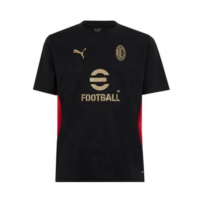 AC Milan Maglia Training Camiseta de competición de Entrenamiento, Temporada 2024/25, tecnología dryCell, Ajuste Regular, Black For All Time Red, M Unisex Adulto