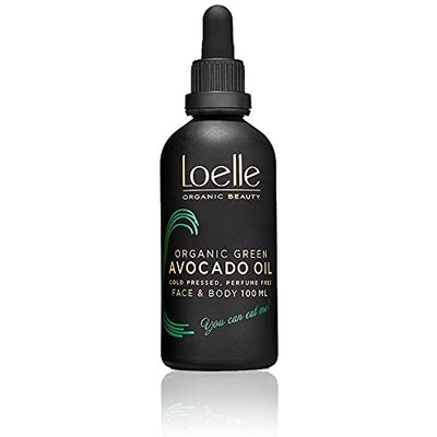 Loelle ‒ Olio di Avocado Puro Biologico Spremuto a Freddo ‒ Trattamento Rinforzante per Capelli Fragili e Spenti ‒ Olio di Avocado per Capelli, Viso e Unghie ‒ Raccolto in Kenya (100ml)