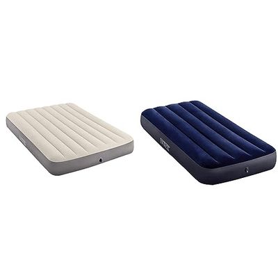 Intex 64102 Matelas Downy Fibertech 2 Places, Beige, 191x137x25 cm & Matelas Classic Downy Bleu