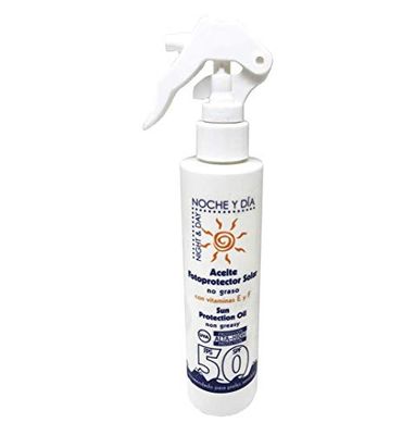 Aceite protector solar no graso con vitaminas E y F SPF50 UVA 200ml.