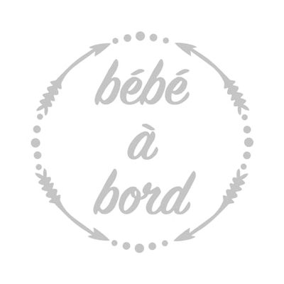 Ambiance Sticker Autocollant de Voiture Bébé à Bord Gris Clair - H15 x L15 cm