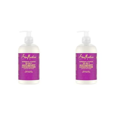 Shea Moisture Après-shampooing Femme Superfruit Complex, Système Rénovateur 10 en 1, Beurre de karité nourrissant, 384 ML (Lot de 2)