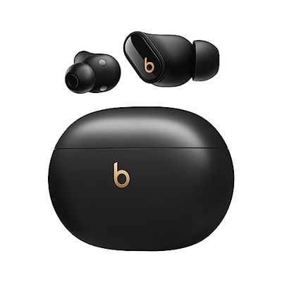 Beats Studio Buds + | echt draadloze oortjes met ruisonderdrukking, verbeterde compatibiliteit met Apple en Android, ingebouwde microfoon, zweetbestendige bluetoothoortjes - Zwart en goud