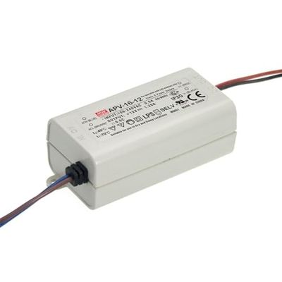 Fonte de alimentação LED 15 W 12 V 1,25 A; MW MEAN WELL, APV-16-12