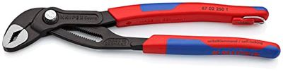 KNIPEX Cobra Guarda-bombas de água, cinzento tramentado, capas multicomponentes, integradas para colocar um dispositivo de proteção contra quedas, 250 mm, Cartulina auto-serviço/Blister, 87 02 250 T