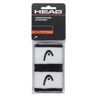 HEAD Unisex Volwassenen Polsband Gestreept 2.5, Zwart/Wit, 2,5 inch