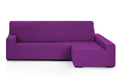 Martina Home - Emilia - Housse de Chaise Longue Elastique - Bras Droit Long (vu de Face) - Cardenal