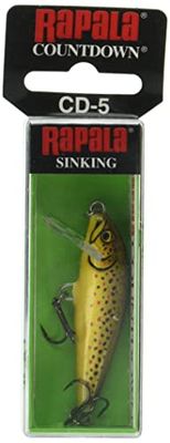 Rapala Unisex vuxen nedräkning fiskedrag fisketillbehör av balsaträ sötvatten spinndrag löpdjup 0,9–1,8 m fiskedrag 5 cm, 5 g-Tillverkad i Estland-Artistic, standard