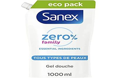 SANEX - Gel doccia idratante Zero% - Tutti i tipi di pelle - Eco-Ricarica Gel doccia - 1000 ml