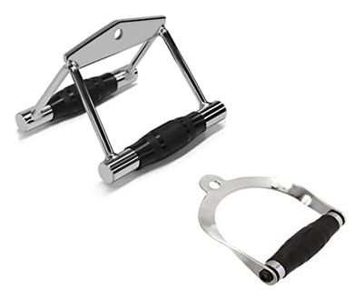 G5 HT SPORT Complete accessoireset voor kabel en lat-machine – trekgrepen, tricepstouwen, enkele en dubbele handgrepen, spieropbouwstang (dubbele handgreep + enkele handgreep)