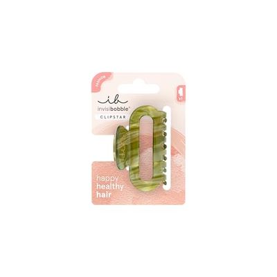 Invisibobble - CLIPSTAR Evergreen - Fermaglio medio in verde intenso con forme organiche, ideale per un look naturale e una tenuta sicura - Stile moderno, capelli sani