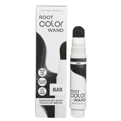 Jerome Russell Root Color Wand in Black | Instant Up To 100% Grey Coverage | Non-Sticky Formula | Long-Lasting Results