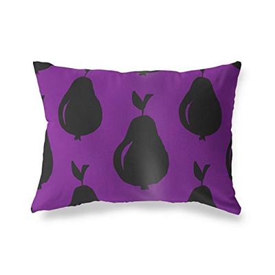 BonaMaison Fundas para Cojínes, Morado-Negro Funda de Almohada para Sofá Coche Silla Oficina Cama Decorativa Moderna Decoración del Hogar, 35x50 Cm - Diseñado y Fabricado en Turquía