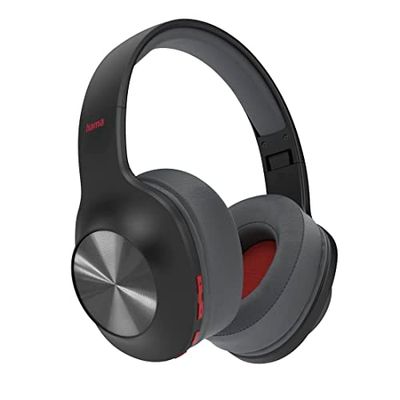 Hama | Auriculares inalámbricos Bluetooth Tipo Diadema (Auriculares supraaurales con 36h de música, Cascos con Diadema Acolchada, Plegables, Control de Volumen) Negro