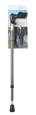 Homecraft Comfortabele gripsticks, 738-955 mm, linkerhand, geëmailleerd zwart, niet-opvouwbaar, wandelstok voor ondersteuning en stabiliteit, voorgevormde handgreep, handicapped, Disabled (geschikt