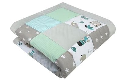 Medi Partners Kruipdeken 100% Katoen 120x120cm Multifunctioneel Dik Zacht Speelkleed Babyboxinzet