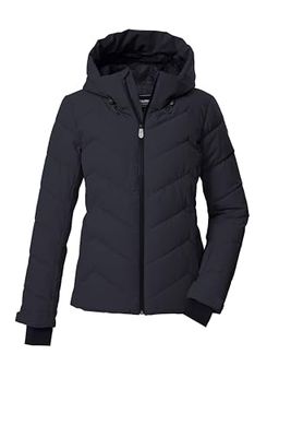 Killtec Giacca da sci da donna, trapuntata, effetto piumino con cappuccio e paraneve KSW 31 WMN SKI QLTD JCKT, nero, blu, 38, 43417-000
