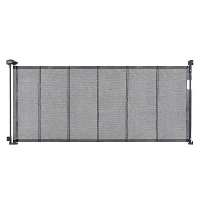 VEVOR Retractable Baby Gate, 34.2" Tall Mesh Baby Gate, Extends up to 76.8" Wide Retractable Gate for Kids or Pets, Retractable Dog Gates for Indoor Stairs, Doorways, Hallways, Playrooms, Black