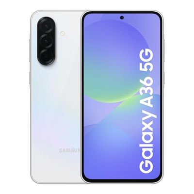 Samsung Galaxy A36 5G Smartphone, Awesome Intelligence, 8GB RAM, 256GB Storage, 50MP Camera, Awesome White, 3 Year Manufacturer Extended Warranty (UK Version)