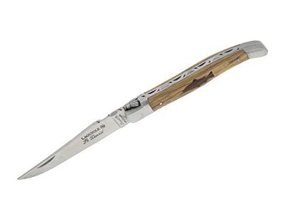 Robert David Unisex Laguiole Salmon zakmes van olijfhout, bruin, 22