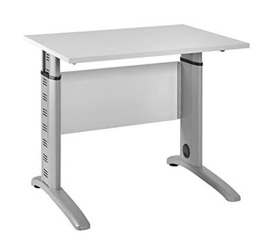 Meubelpartner 1215 bureau, lichtgrijs, ca. 90,0 x 65,0 x 91,0-109,5 cm