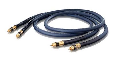 OEHLBACH Serie 1 – High End Stereo Audio Cinch Kabel Set – Tillverkad i Tyskland, flera skärmningar, Symetrisk kabelkonstruktion, HPOCC koppar – 2 x 50 cm – blå