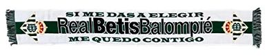 Real Betis Balompie Real Betis Scarf SI ME Ge mig Välja, Officiell produkt, Grön, 132x19 Unisex Vuxen, Grön