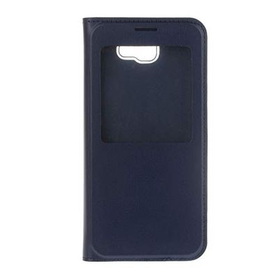 Carcasa de telefono for Galaxy A7 (2017) / A720 Litchi Texture Horizontal Flip Funda de Cuero con ID de Pantalla de Llamada (Negro) (Color : Dark Blue)