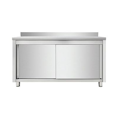 Commercial worktop Floor Cupboard Sliding Doors Stainless Steel Width 1200mm Depth 600mm DA-VTC126SL
