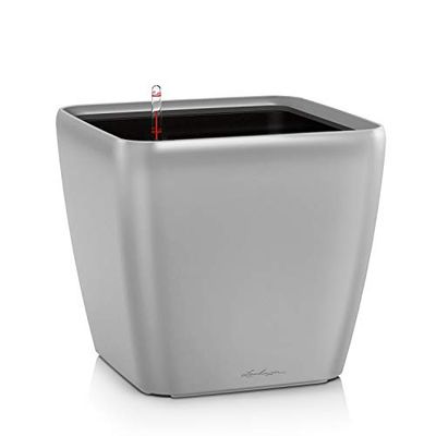 LECHUZA QUADRO Premium LS 28 zilvermetaal 16148