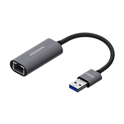 AISENS USB 3.0 A Gigabit Ethernet-omvandlare 10/100/1000 Mbps, grå, 15 cm
