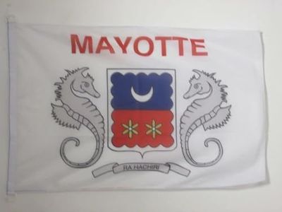 AZ FLAG Mayotte-flagga - 45 x 30 cm - Mahorais nautisk flagga - Frankrike specialbåt och nätblock utomhus med integrerade plastringar - 30 g