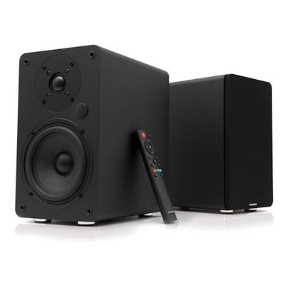 VULKKANO A5 ARC Altavoces Autoamplificados con Woofer de 5.25", Bluetooth 5.0, HDMI ARC, Optica, RCA, USB, con Salida Subwoofer, Monitores de Estudio HiFi con Diseño Elegante, Color Negro