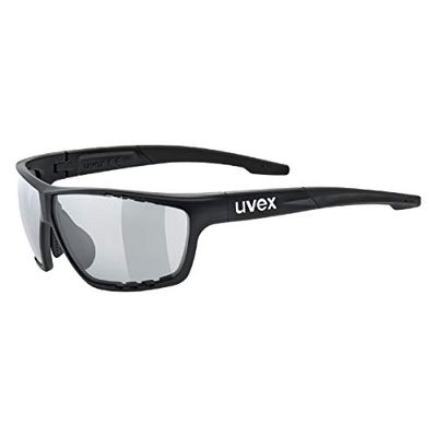 uvex sportstyle 706 V - sportbril voor dames en heren - meekleurend - condensvrij - black matt/smoke - one size