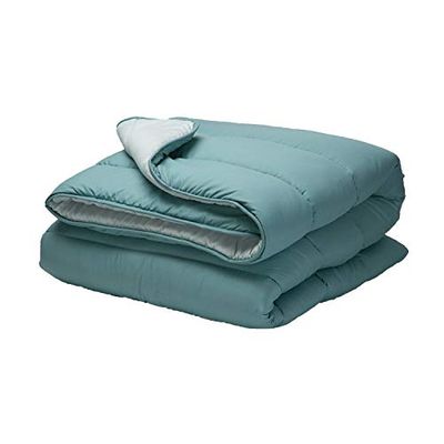 Pikolin Home Omkeerbaar dekbed, 300 g, tweekleurig, voor bedden met een breedte van 105 cm, warm, ademend, groen, 180 x 260 cm