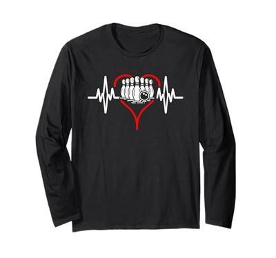 Heartbeat Jugador de bolos Divertido Regalo Deportivo Hombres Mujeres Manga Larga
