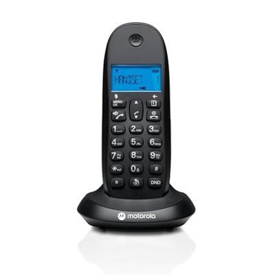 Motorola C1001CB+ - Téléphone sans Fil Fixe DECT - Inclut Le Mode Blocage d'Appels - Identification de l'Appelant, Mains Libres, Répertoire de 50 Numéros - Couleur Noire