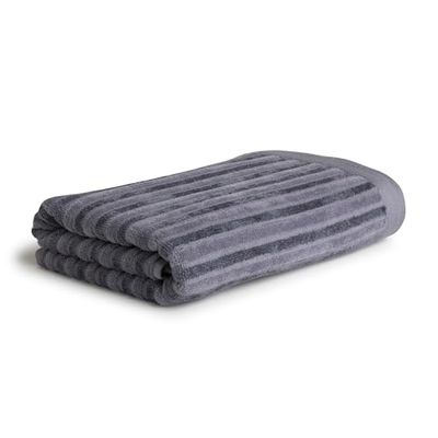 Möve Monochrome Stripes Serviette de Toilette en Velours 80% coton/20% Viscose en Cellulose de Bambou, 50 x 100 cm